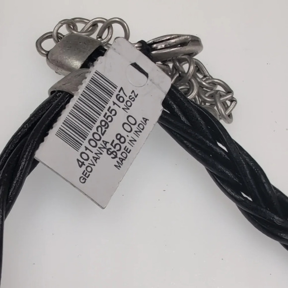 Chico's Modern Black and Yellow Necklace with Geometric Pendants - Picture 6 of 6